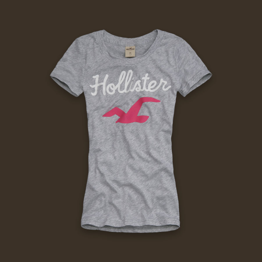 Hollister Mujeres De Cuello Redondo Corto Remera HCO4873
